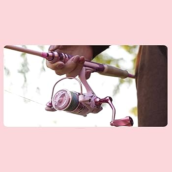 Amazon.co.jp: 伸縮式 ピンク釣り竿スピニング釣り竿リール